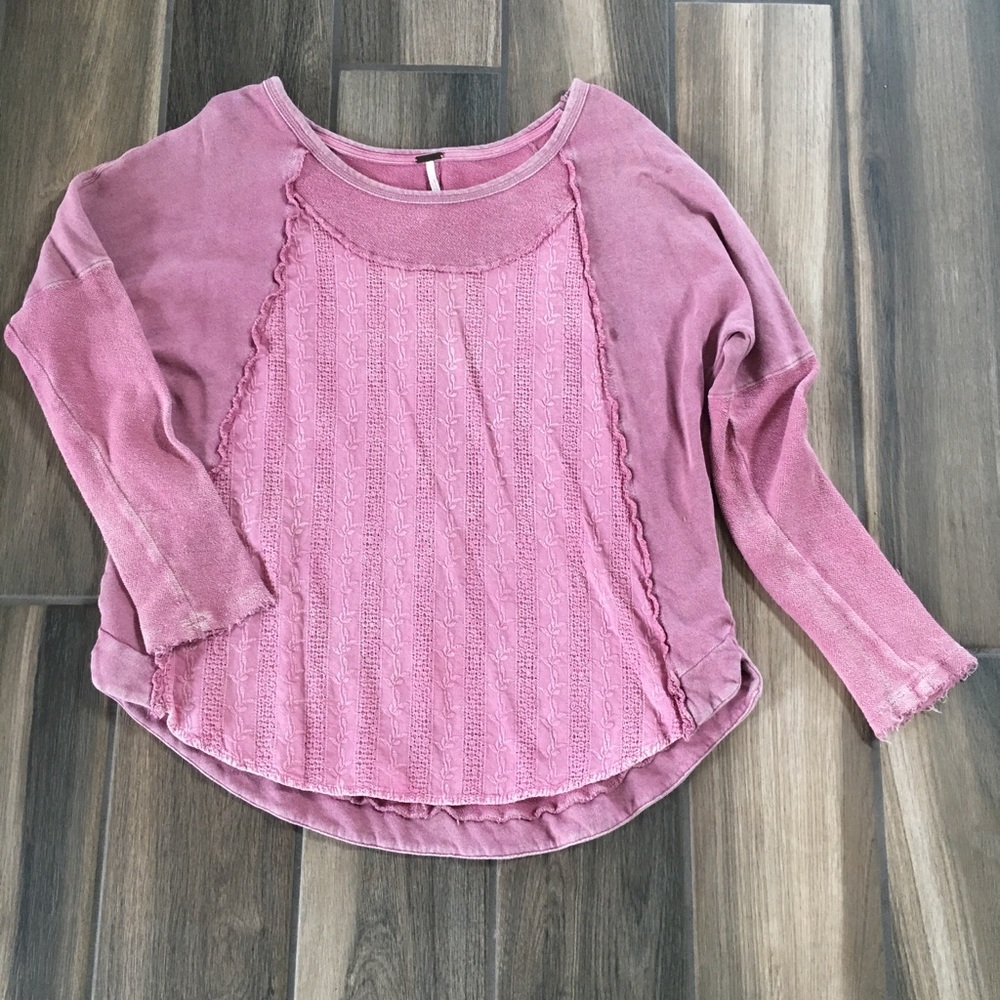 Free People Terry Embroidered Top